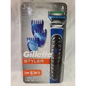 Gillette Styler 3 in 1 All-Purpose Beard Trimmer Razor & Edger Kit 047400658844